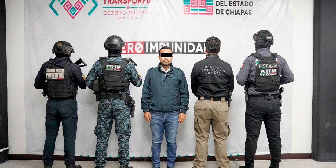 EL PRESIDENTE municipal de Cintalapa, Chiapas, Ernesto Cruz Díaz, detenido ayer por fuerzas estatales y federales, y presentado ante las autoridades competentes.