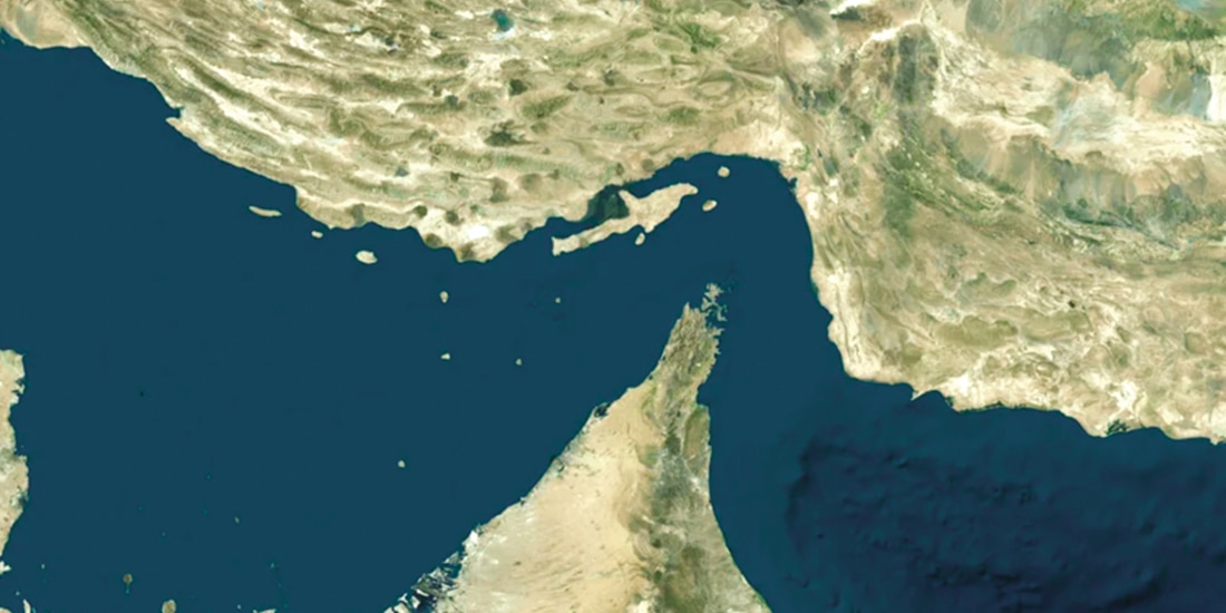 Imagen satelital del estrecho de Ormuz