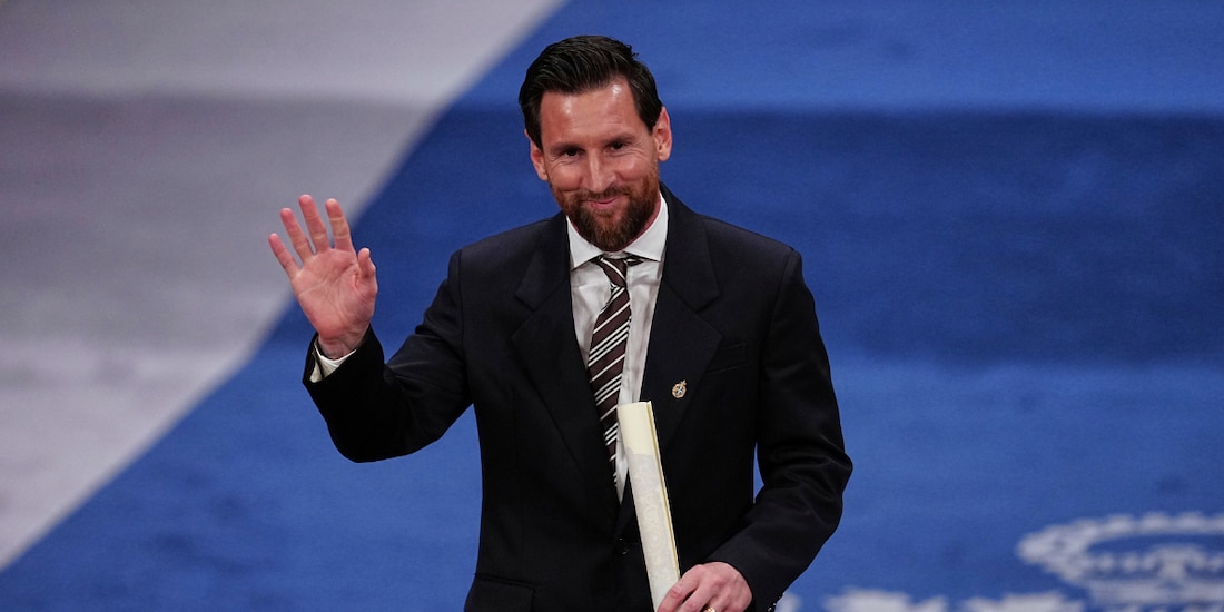 Lionel Messi momentos después de recibir el Premio Princesa de Asturias.