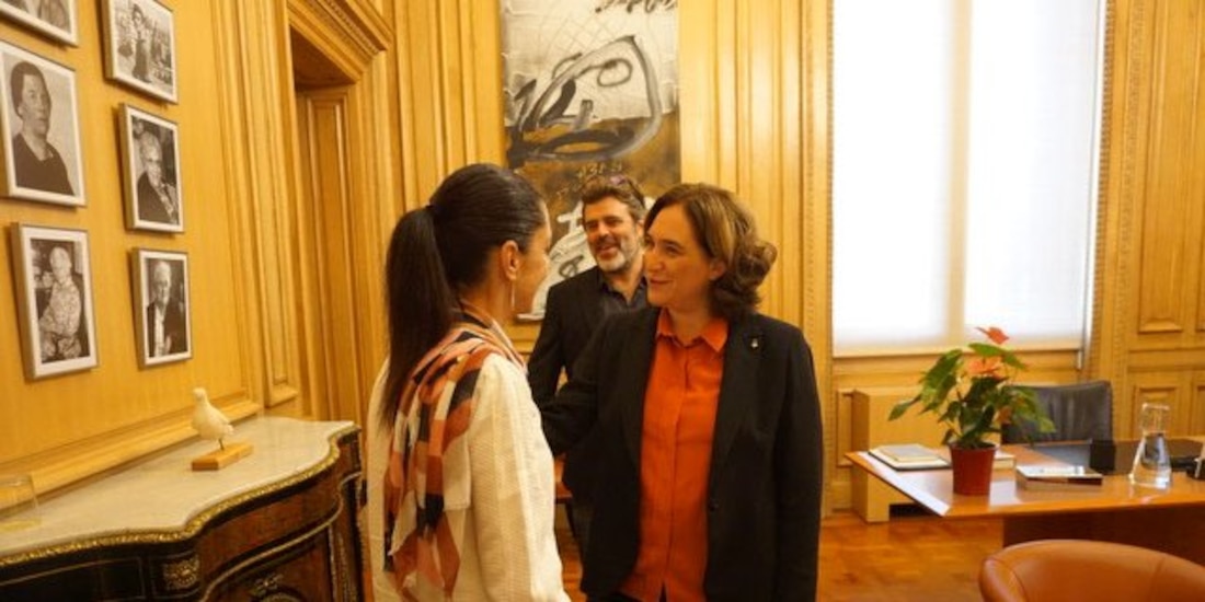 Sheinbaum firmó una Declaración de Intenciones con la alcaldesa de Barcelona