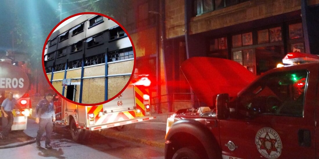 Se registró fuerte incendio en preparatoria de León
