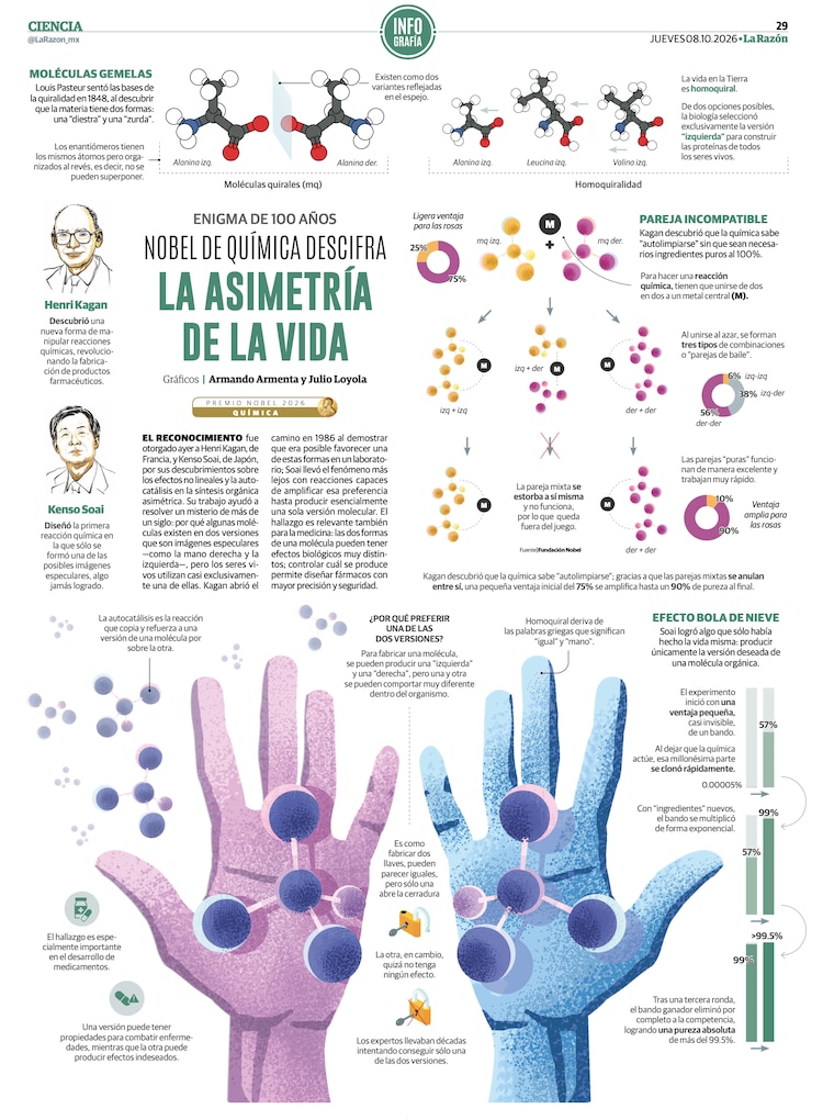 Nobel de Química descifra la asimetría de la vida