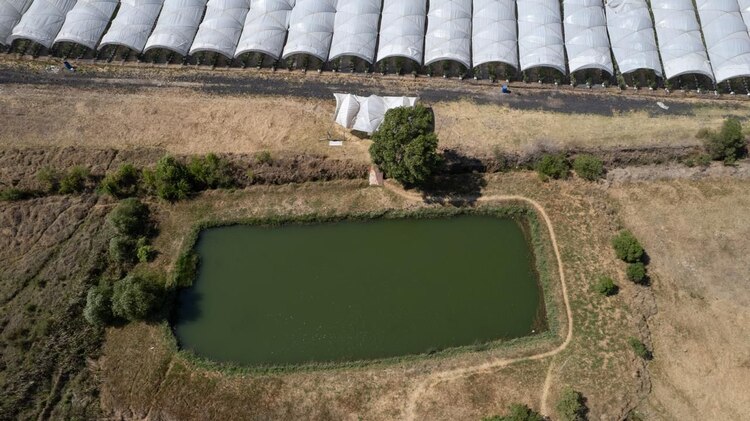 Se extrae agua de manera ilegal del lago.