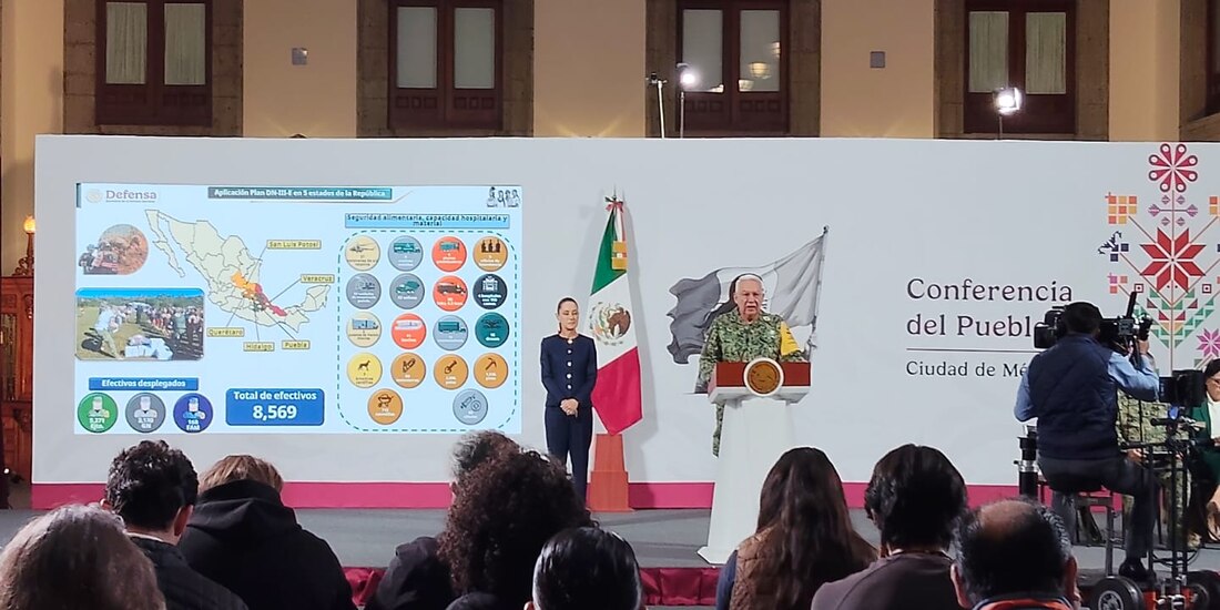 El general Ricardo Trevilla informó sobre las acciones de apoyo en los estados afectados por la emergencia.