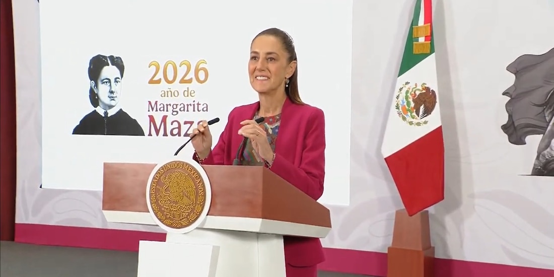 La Presidenta Claudia Sheinbaum este miércoles en Palacio Nacional.