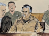 Ismael “El Mayo” Zambada en un boceto judicial en un tribunal federal del distrito de Brooklyn, Nueva York, el 13 de septiembre de 2024.