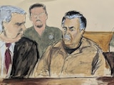 Ismael “El Mayo” Zambada en un boceto judicial en un tribunal federal del distrito de Brooklyn, Nueva York.
