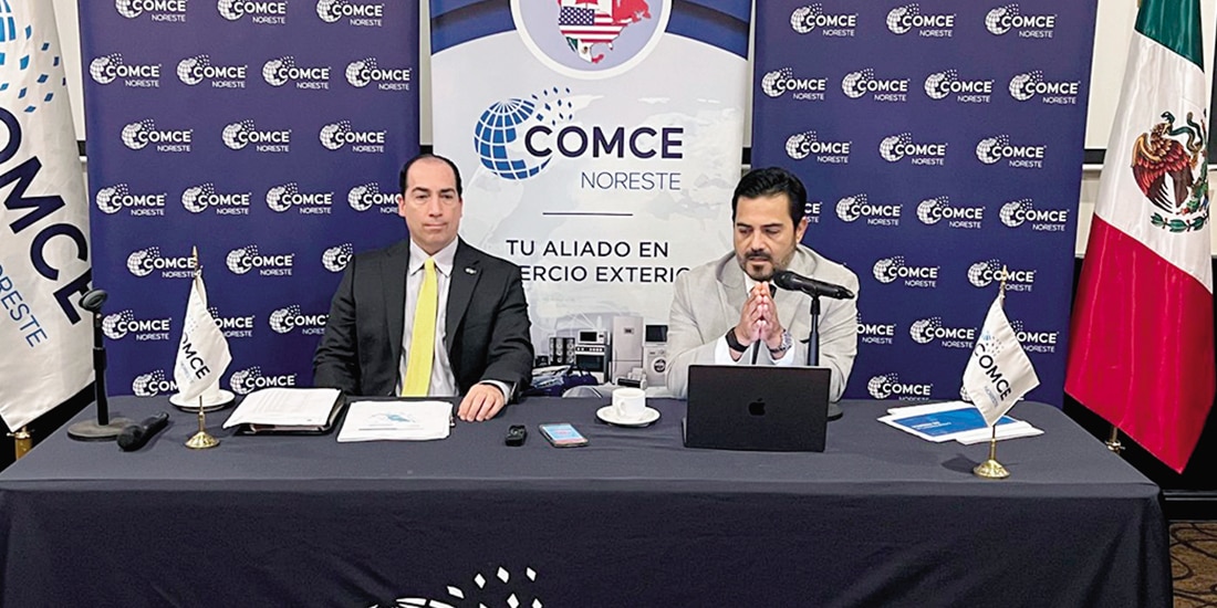 DIrectivos del Comce Noreste, ayer, en conferencia de prensa.