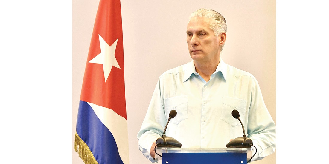 El mandatario cubano, ayer, en un discurso televisado.