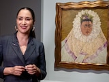 Claudia Curiel de Icaza durante la inauguración de 'Relatos modernos. Obras emblemáticas de la Colección Gelman-Santander' en el MAM, el 16 de febrero de 2026.