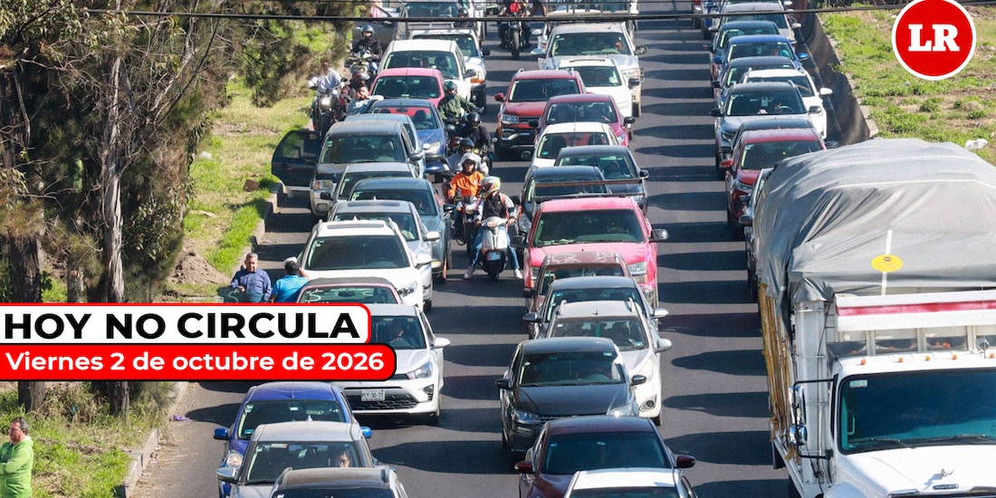 Te compartimos cómo aplica el Hoy No Circula este viernes 2 de octubre de 2026.