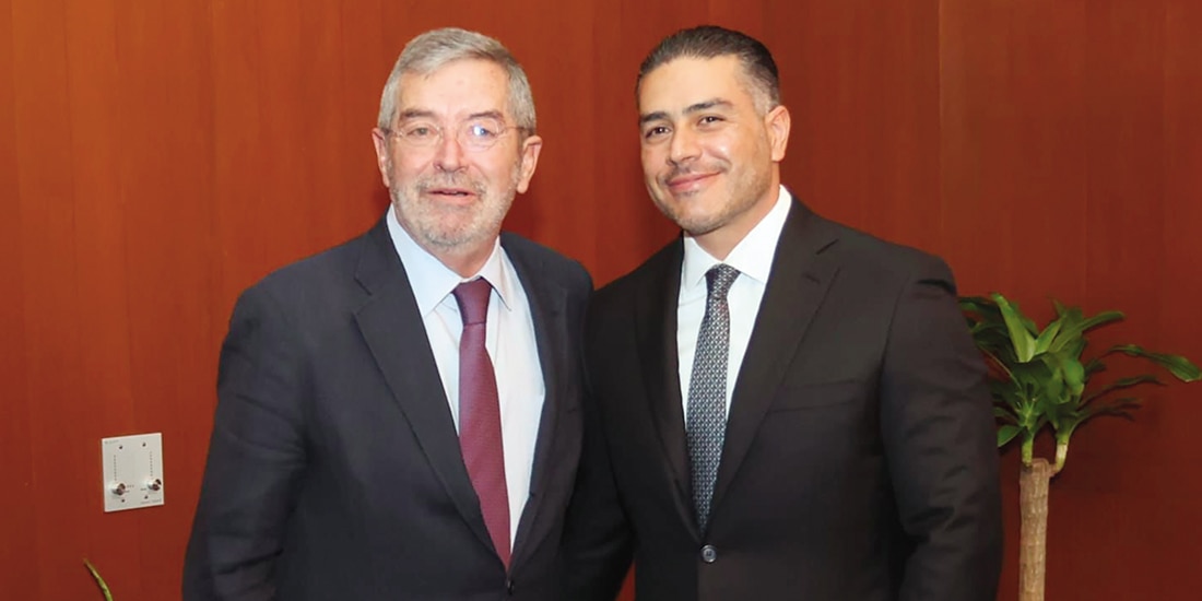 Los secretarios de Relaciones Exteriores y Seguridad, ayer, en la Cancillería.