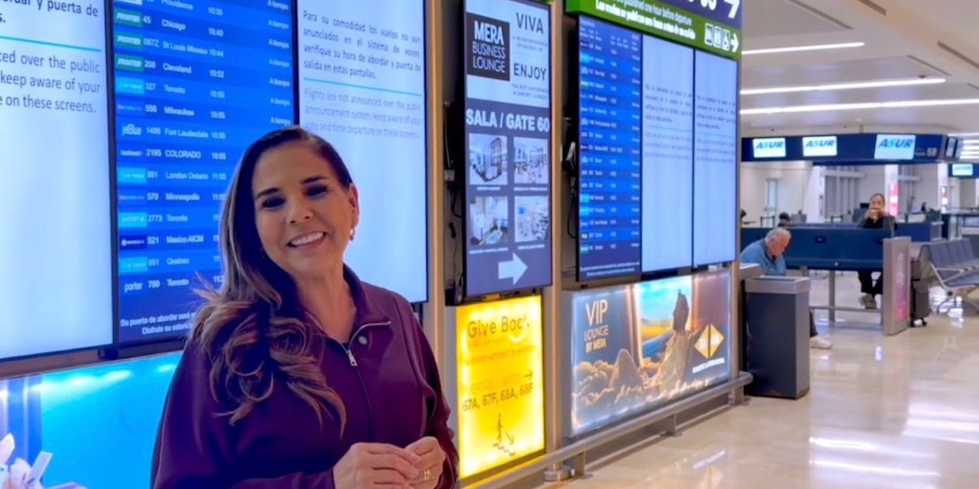 Gobernadora Mara Lezama anuncia vuelo directo entre Monterrey y Cozumel de Viva Aerobus.