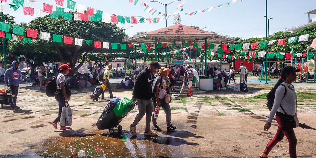 Migrantes en Tapachula, Chiapas, el pasado 1 de octubre.