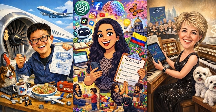 Caricaturas realizadas con Chat GPT