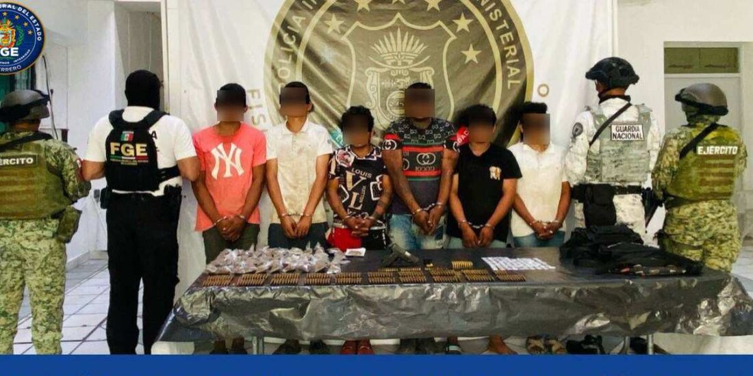 Caen 6 de ‘Los Rusos’ con armas, droga y un vehículo robado en Acapulco, Guerrero.