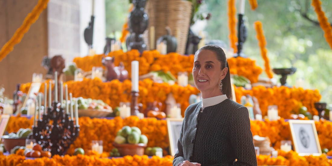 La Presidenta Claudia Sheinbaum Pardo, ayer en Palacio Nacional.