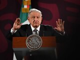 Andrés Manuel López Obrador, presidente de México, durante su intervención en la conferencia de prensa matutina en Palacio Nacional.