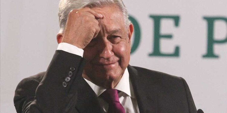 El Presidente Andrés Manuel López Obrador (AMLO), durante la conferencia matutina en Palacio Nacional