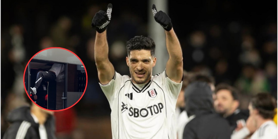 Raúl Jiménez sorprendió al bajar del autobús del Fulham.