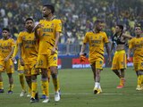 Jugadores de Tigres en un partido en la Liga MX.