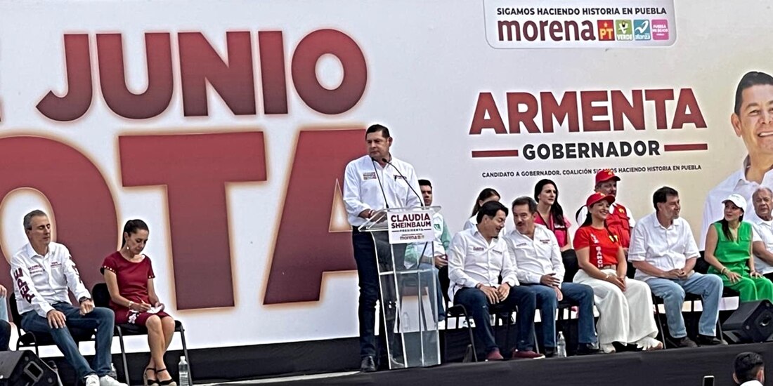 Alejandro Armenta cerró su campaña acompañado de Claudia Sheinbaum.