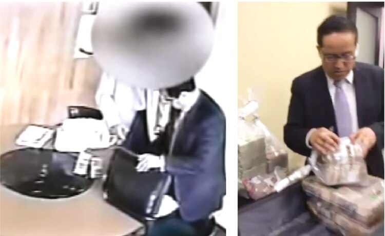 Con ligas, maletas y bolsas de plástico, políticos han entregado grandes cantidades de dinero a funcionarios y tiempo después son exhibidos por presuntas irregularidades.