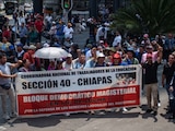Integrantes de la CNTE marchan en CDMX para iniciar su huelga nacional este lunes 1 de junio.