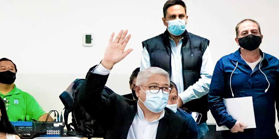 El presidente de la Comisión de Seguridad Pública del Congreso, ayer, en sesión.