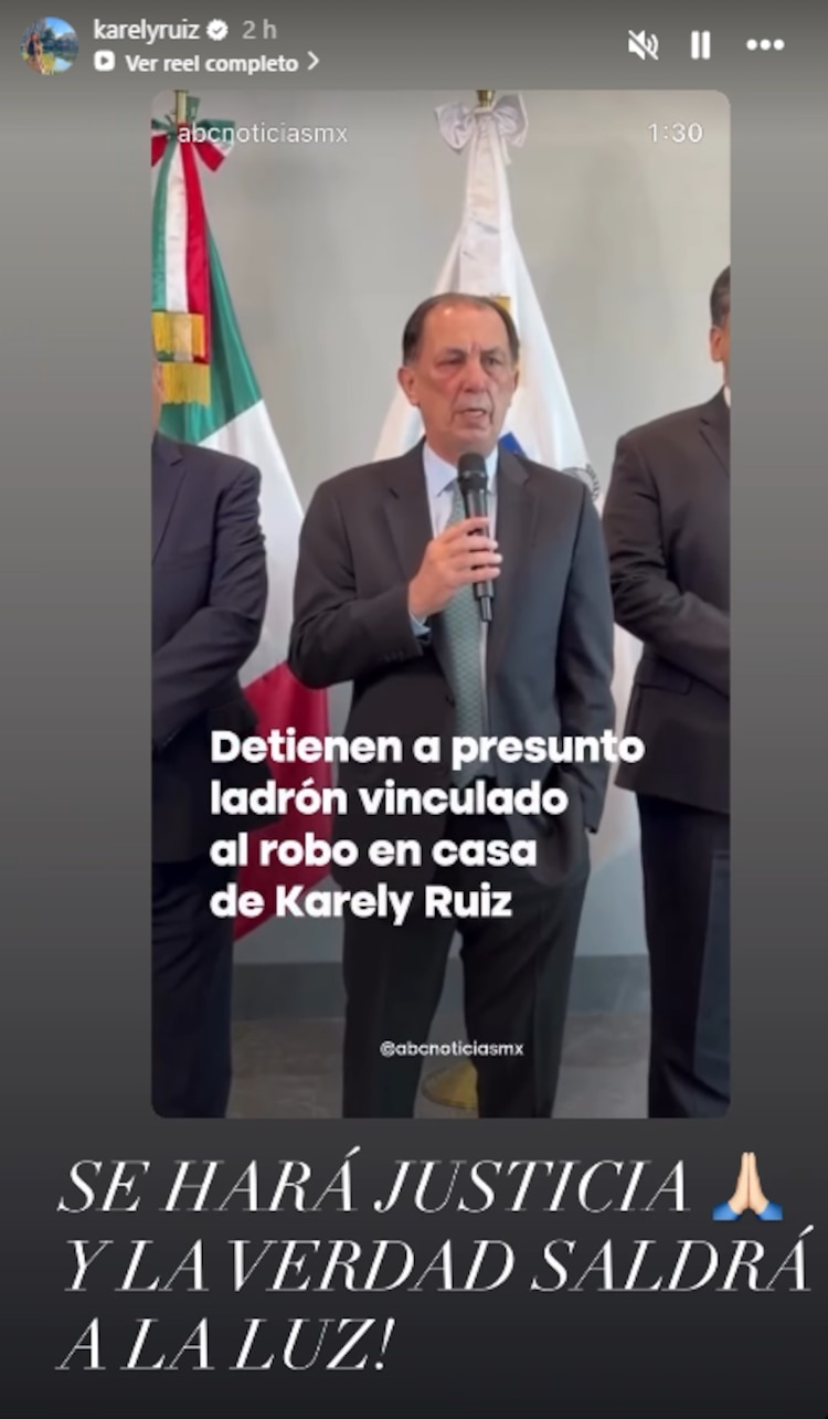 Detienen a presunto implicado en robo en la casa de Karely Ruiz y ella reacciona