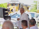 Ceremonia de rehabilitación del ferrocarril del Istmo de Tehuantepec, en Oaxaca, el 24 de julio de 2020.