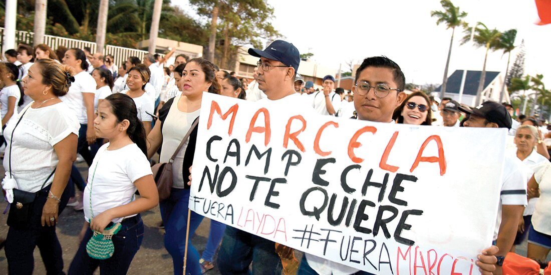 Miles de ciudadanos marcharon en la ciudad de Campeche el pasado 13 de abril en apoyo a los policías estatales, quienes se encontraban en paro de labores.