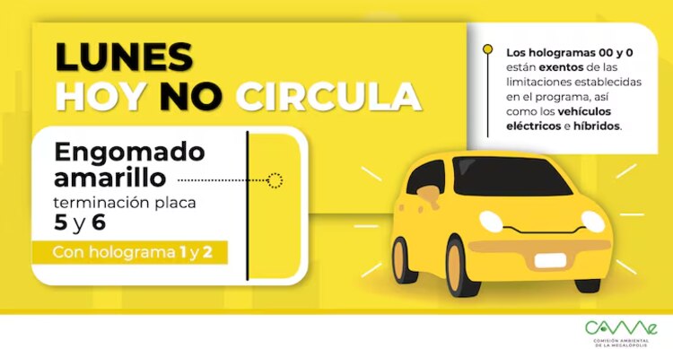 Estos vehículos deberán descansar este lunes 1 de diciembre por el Hoy No Circula.