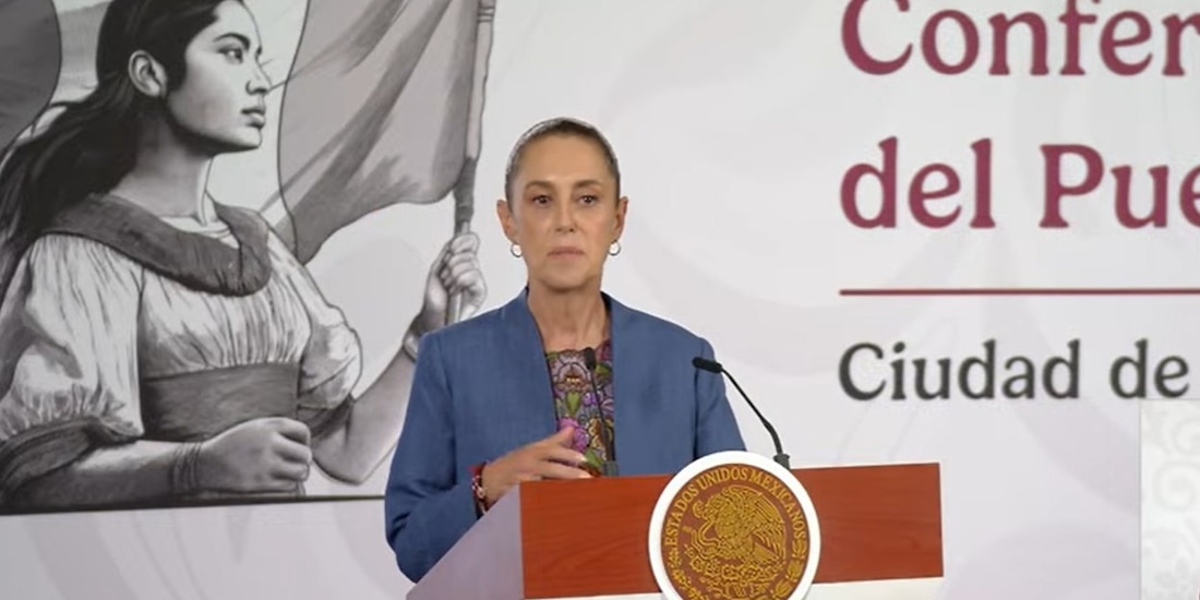 Claudia Sheinbaum este miércoles en Palacio Nacional.