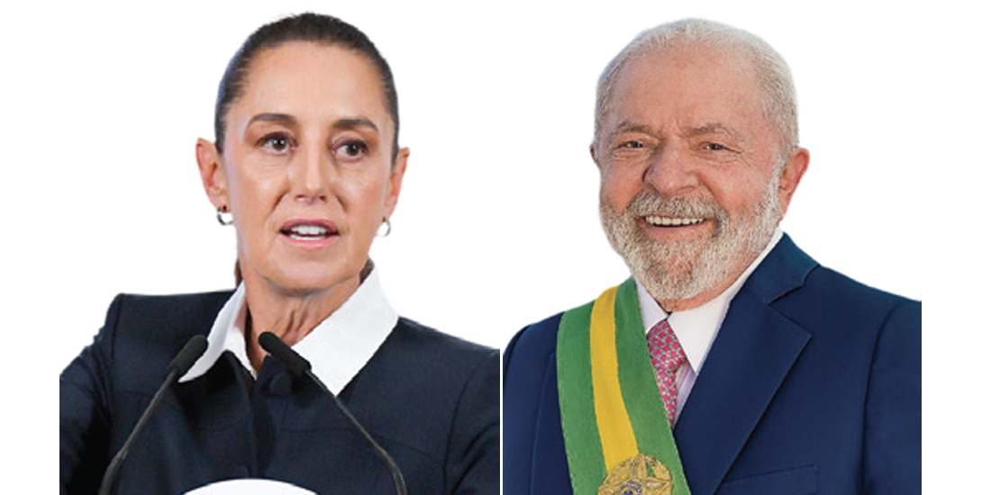 En la imagen, la Presidenta de México, Claudia Sheinbaum, y su homólogo de Brasil Luis Inácio Lula