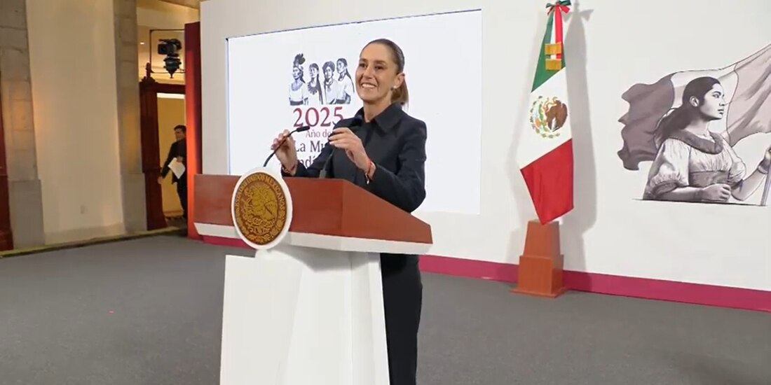 La Presidenta de México en su conferencia de prensa de este jueves.