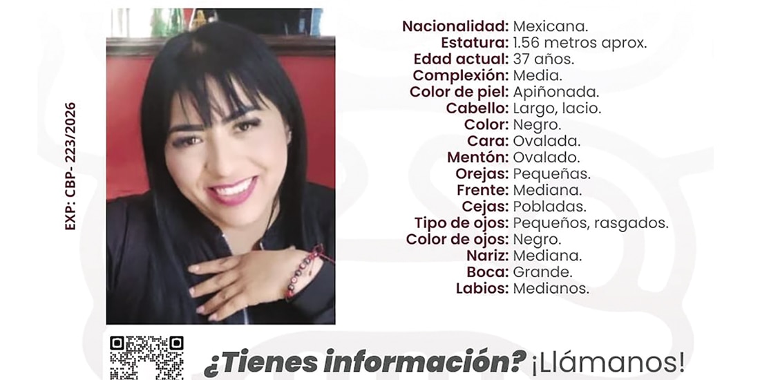 Ficha para la localización de la paciente, emitida el martes pasado.