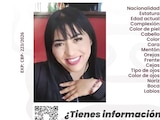 Ficha para la localización de la paciente, emitida el martes pasado.