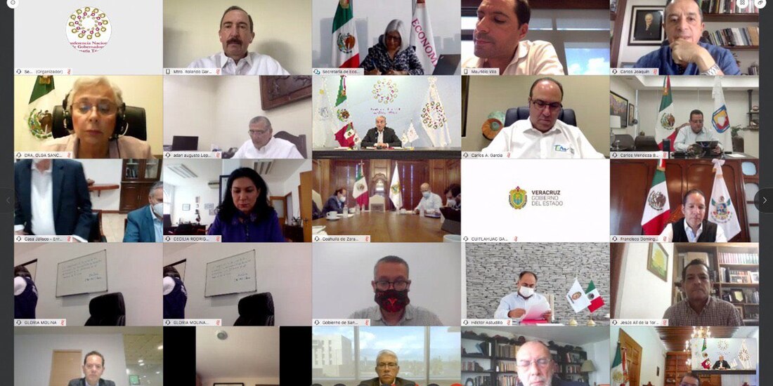 Reunión virtual de gobernadores y autoridades federales.