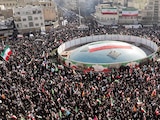 Una manifestación proiraní, ayer, en Teherán
