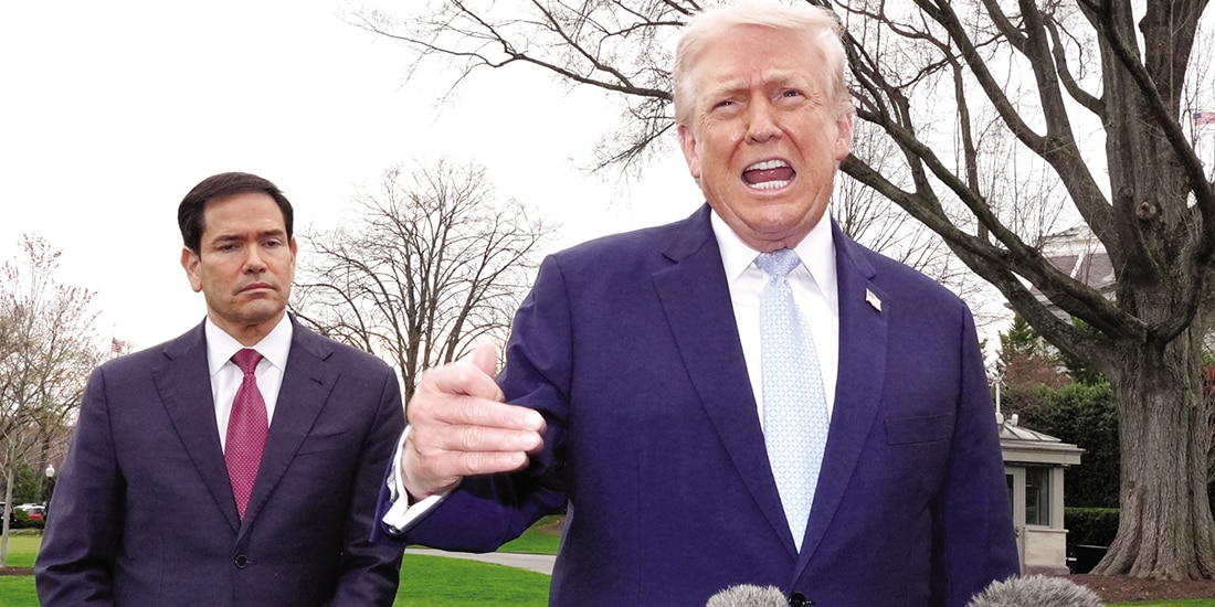 El secretario de Estado, Marco Rubio, y el presidente Donald Trump, ayer.