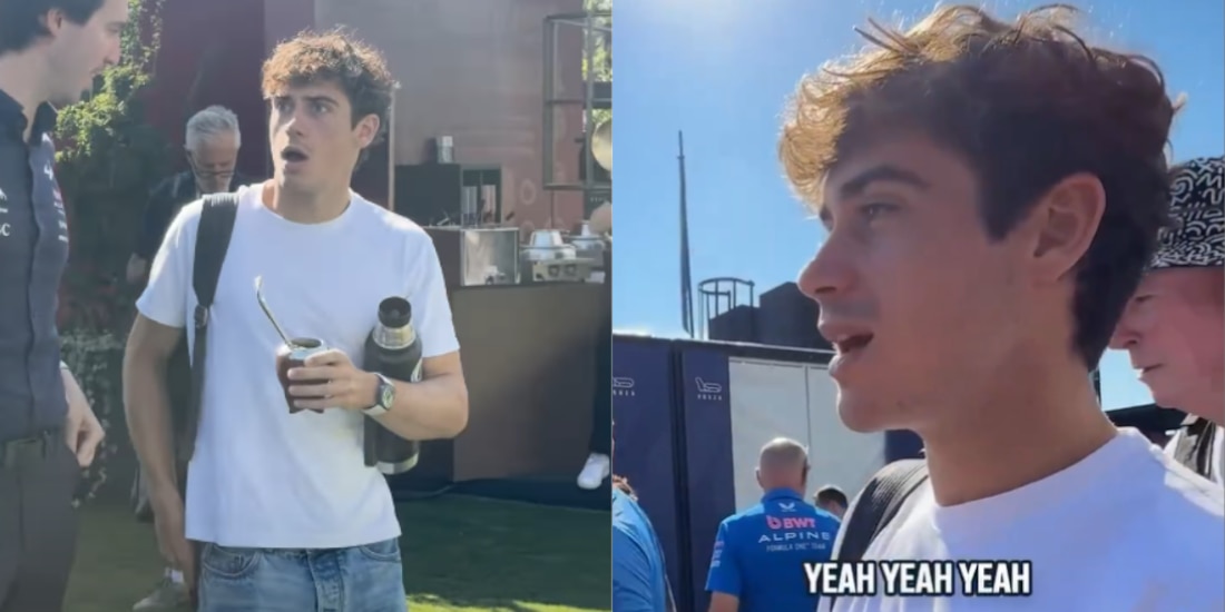 Franco Colapinto en su llegada a Monza.