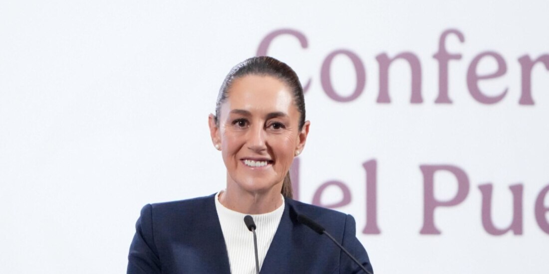 La Presidenta, Claudia Sheinbaum, ayer, en conferencia de prensa.