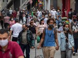 Personas con cubrebocas en Sao Paulo, el 10 de junio de 2020.
