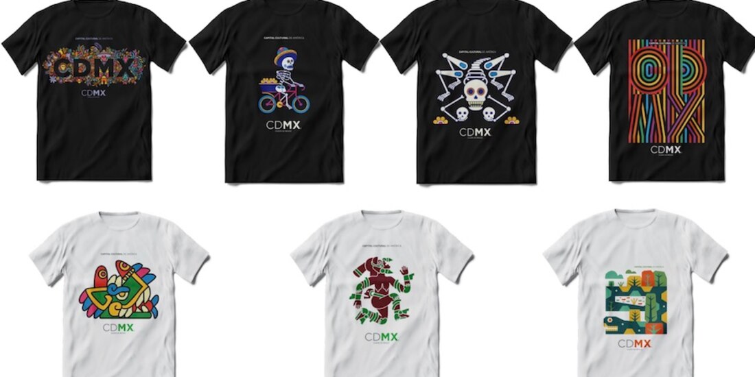 Como parte de los diseños, hay playeras que tienen la imagen de calaveras y de Quetzalcóatl, y otras alusivas a la comunidad LGBTI+.