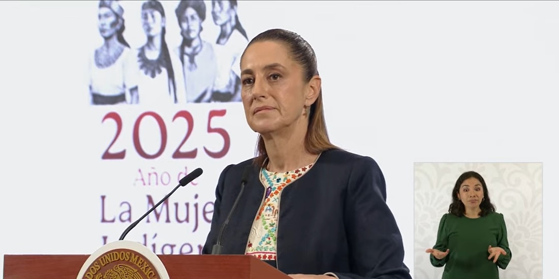 La Presidenta Claudia Sheinbaum en Palacio Nacional este lunes 8 de septiembre del 2025.