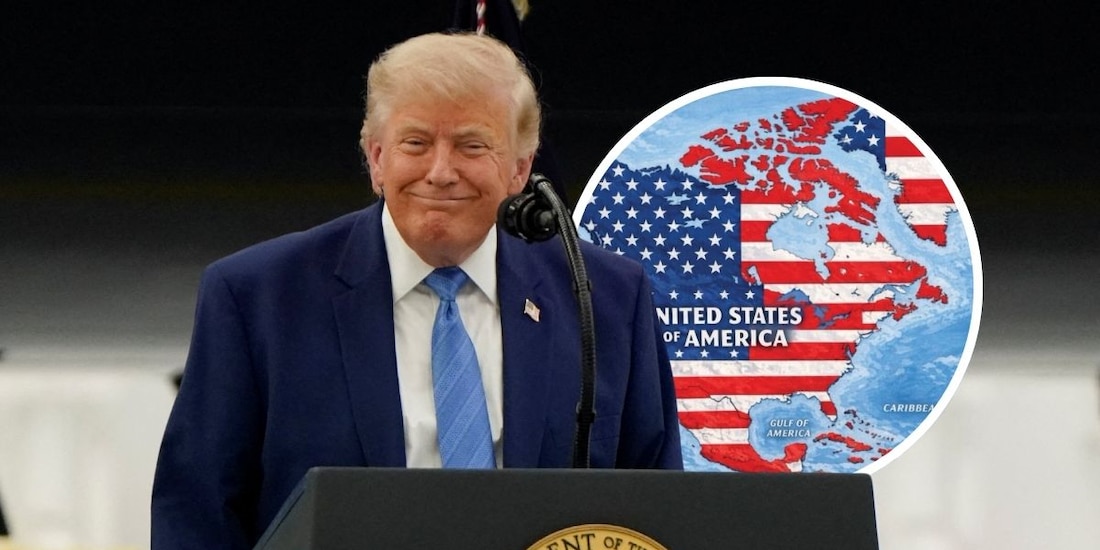 Donald Trump comparte mapa de todos los países y la regiones de América del Norte pintados con mapa de EU.