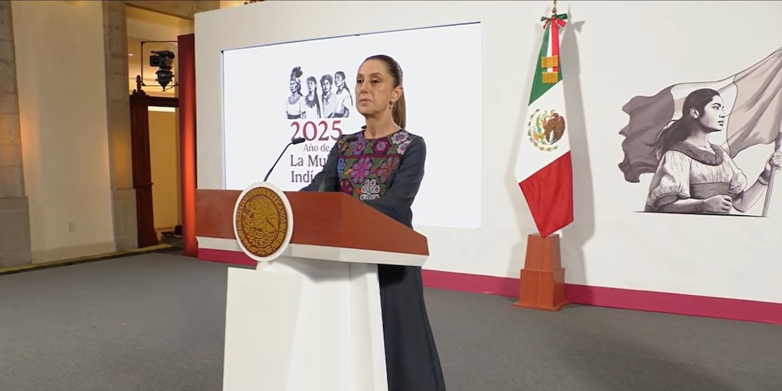 La Presidenta de México, Claudia Sheinbaum este jueves en Palacio Nacional.