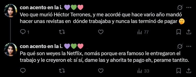 Señalamientos contra Héctor Terrones en redes sociales