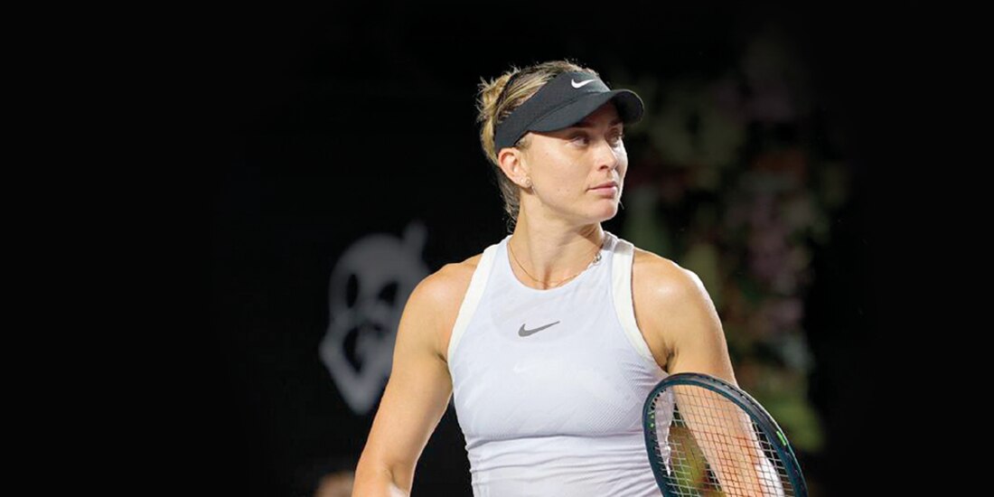 Paula Badosa, tras su retirada en cuartos de final del Mérida Open AKRON, ayer.